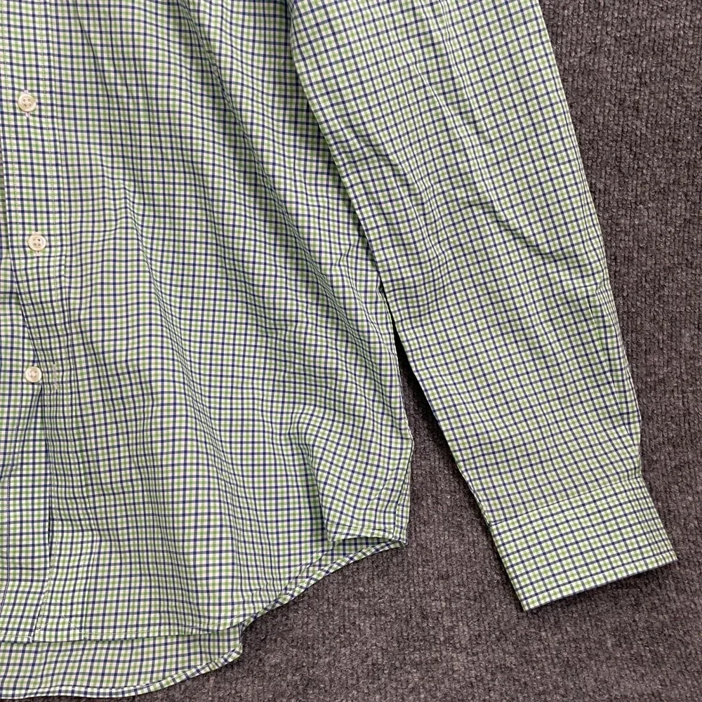 Polo Ralph Lauren Micro Check Shirt Mens Sz M Green Button Down Long Sleeve Pony